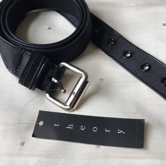 black satin belt with buckle